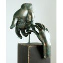 Sculpture Father's Hand in green rusty bronze Sculpture Father's Hand in green rusty bronze