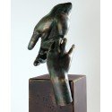 Sculpture Father's Hand in green rusty bronze Sculpture Father's Hand in green rusty bronze