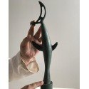Esculpture Bird and Moon in Green rusty bronze | Martín Duque