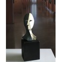 Sculpture Cubist Face Mask in green rusty bronze