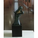 Sculpture Cubist Horse of Guernica in green rusty bronze