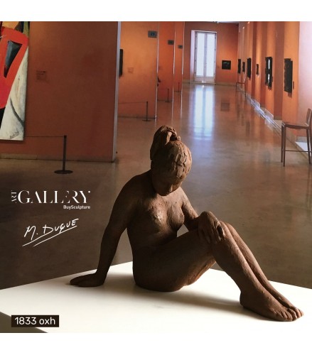 Sculpture act of naked woman in rusty bronze