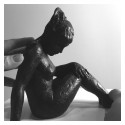 Sculpture act of naked woman in rusty bronze