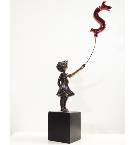 Girl with balloon dollar Big