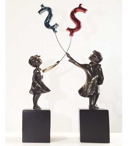 Girl with balloon dollar Big