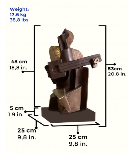 Big Guitarist Arlequin Casting Bronze