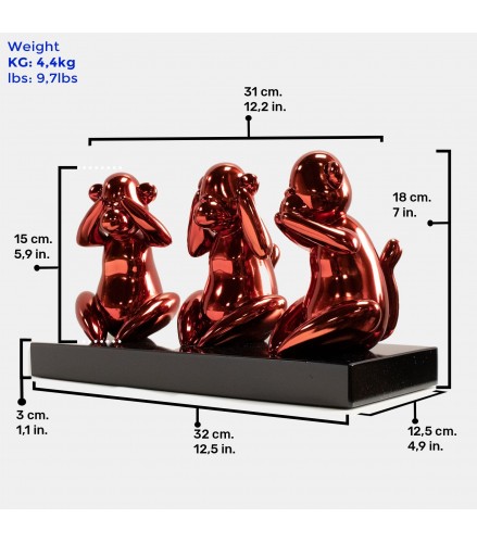 Wise monkeys red
