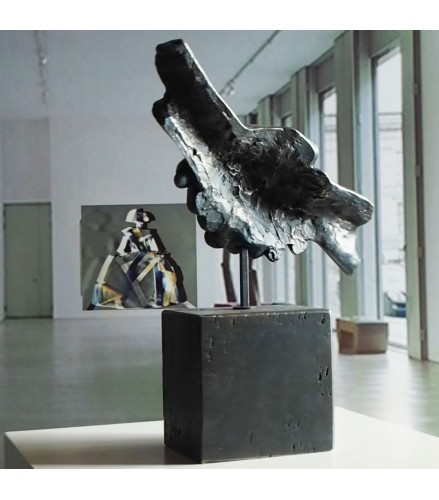 Sculpture Friendship in blue bronze