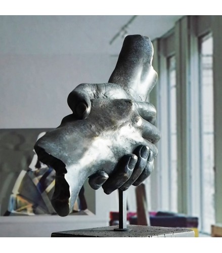 Sculpture Friendship in blue bronze