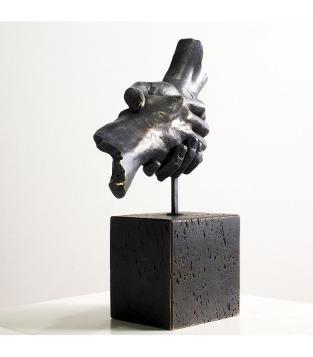 Sculpture Friendship in blue bronze