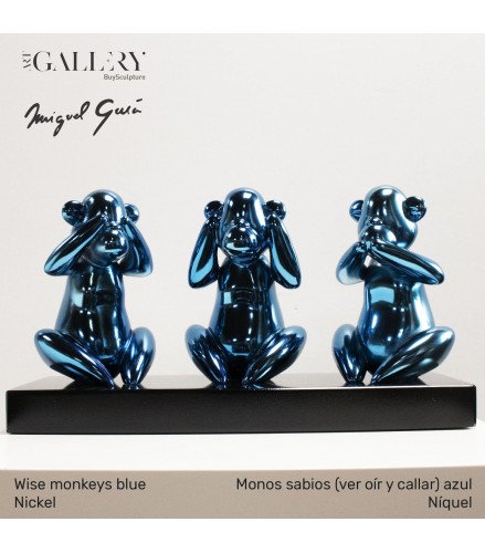 Wise monkeys blue