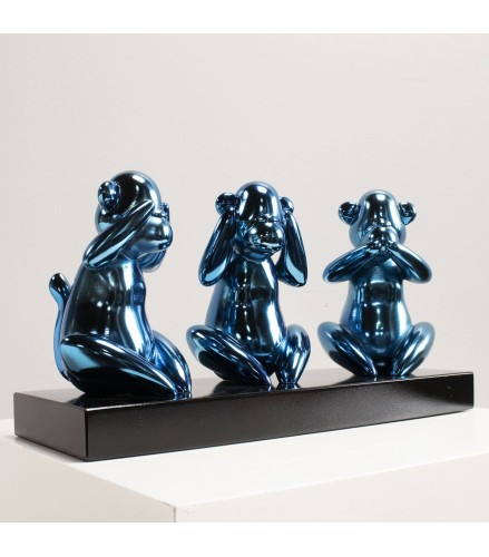 Wise monkeys blue