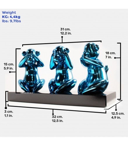 Wise monkeys blue