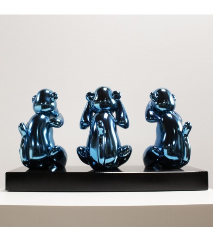 Wise monkeys blue