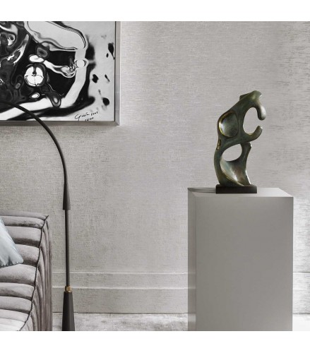 Sculpture Rodin's thinker spaces in green rusty bronze