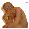 Sculpture The Big Thinker in rusty bronze
