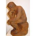 Sculpture The Big Thinker in rusty bronze