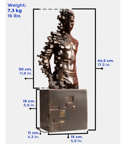 Pixelated young torso