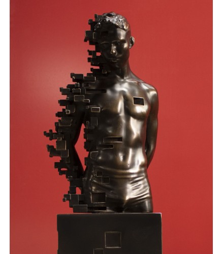 Pixelated young torso