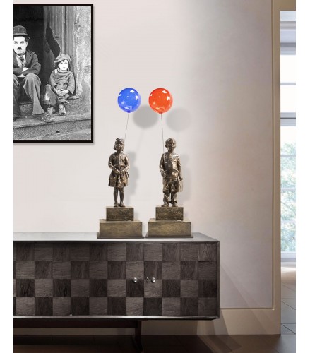 Boy with red magic balloon 47