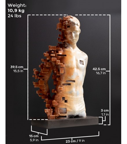 Pixelated young torso White