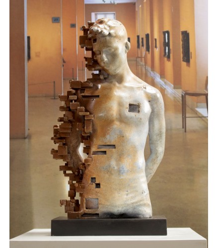 Pixelated young torso White