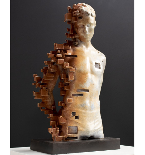 Pixelated young torso White