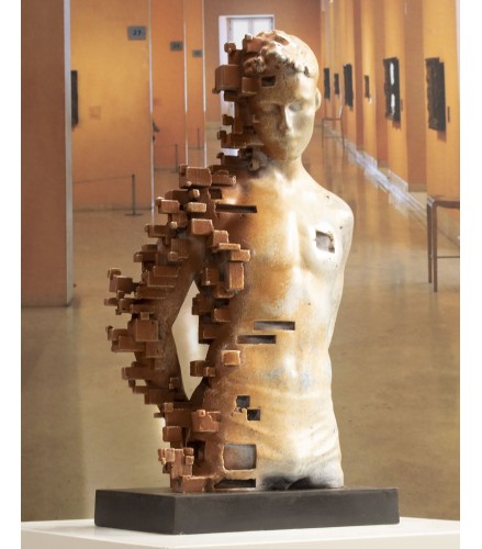 Pixelated young torso White