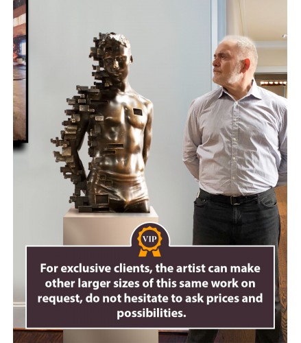 Pixelated young torso