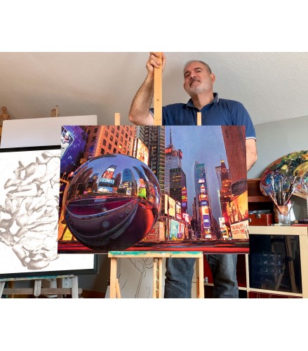 Gicleé City's soul reflection NY NIGHT 1