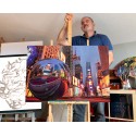 Gicleé City's soul reflection NY NIGHT 1