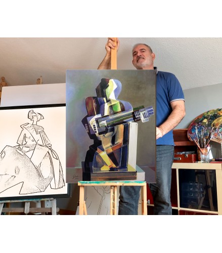 Gicleé Tridimensional Cubism Harlequin