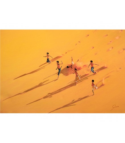 Gicleé Playing in the dunes