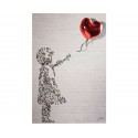 GIRL BALLOON RED METAL