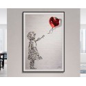 GIRL BALLOON RED METAL