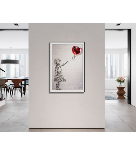 GIRL BALLOON RED METAL