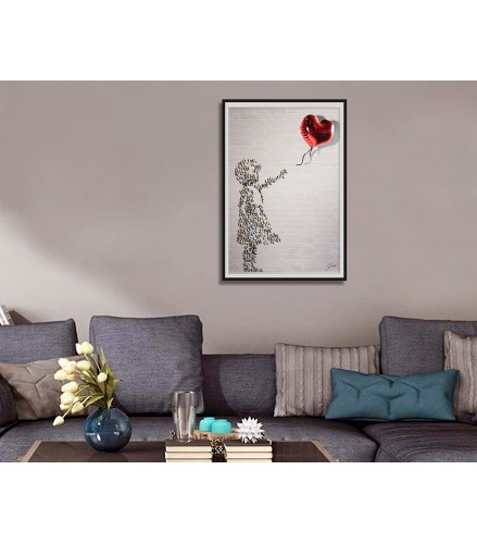 GIRL BALLOON RED METAL