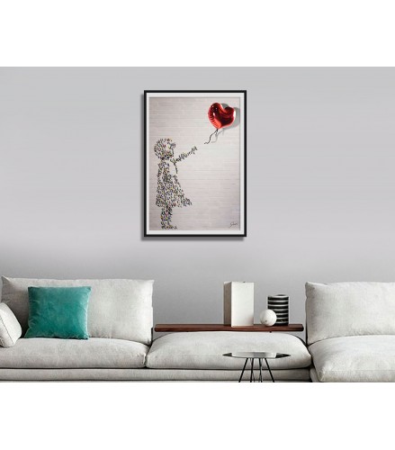 GIRL BALLOON RED METAL