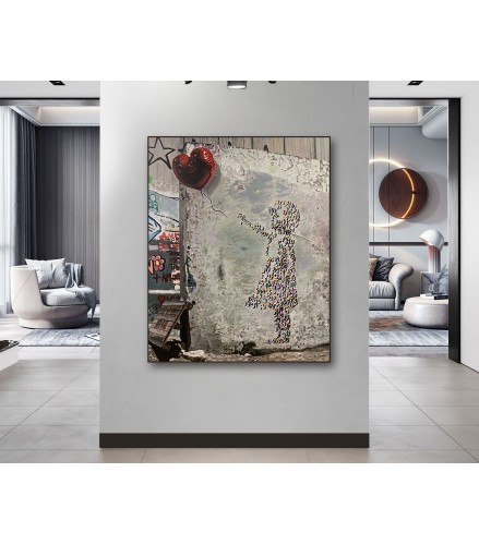 Balloon Girl Escaping Wall