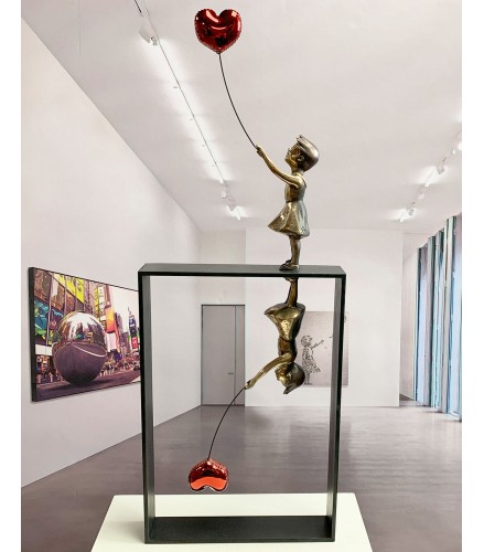 Girl Balloon Reflection