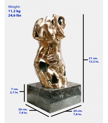 Torso in cast bronze
