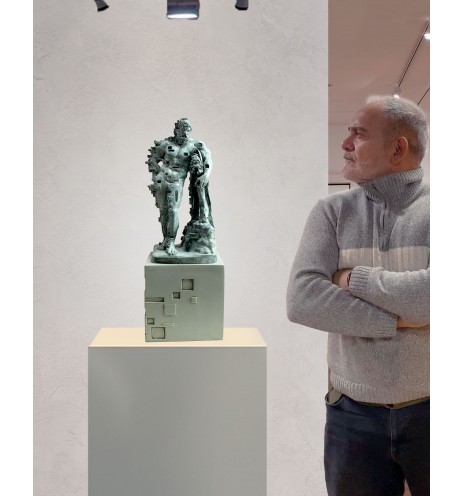 Hercules of Farnese Pixelated green oxide patina 2