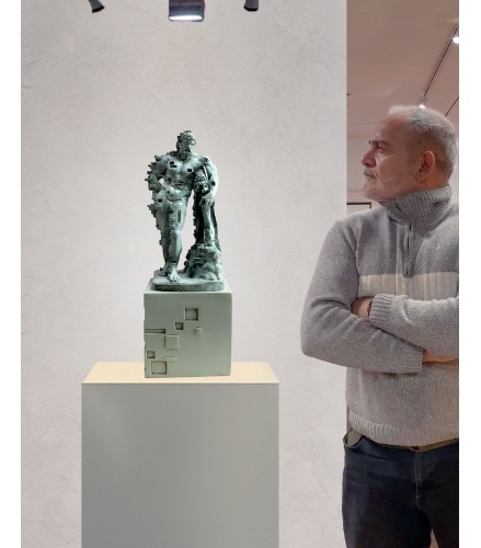 Hercules of Farnese Pixelated green oxide patina