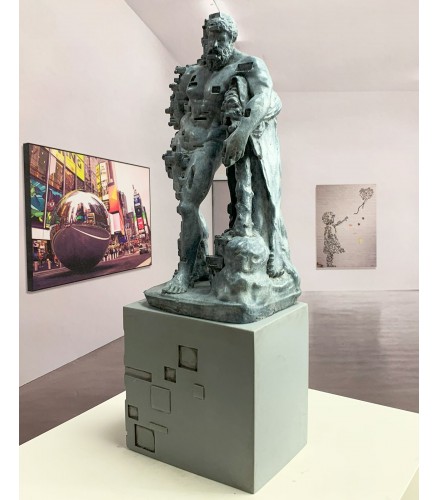 Hercules of Farnese Pixelated green oxide patina