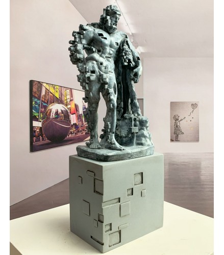 Hercules of Farnese Pixelated green oxide patina