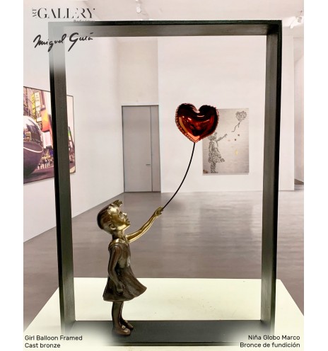 Girl Balloon Framed