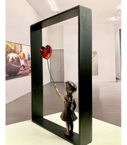 Girl Balloon Framed
