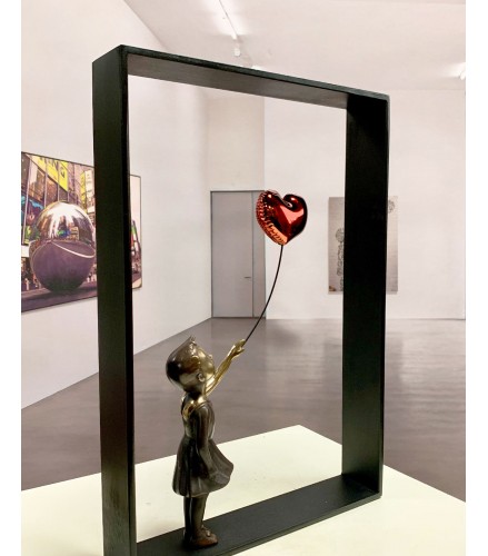 Girl Balloon Framed