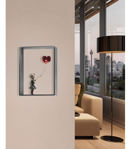 Girl Balloon Framed