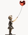 Street Art sculpture 'Girl with red balloon'